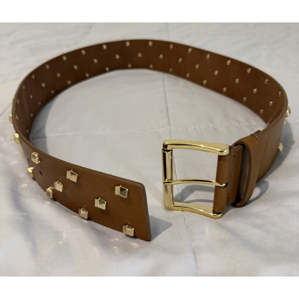 MICHAEL KORS Gold Studded Women Leather Belt